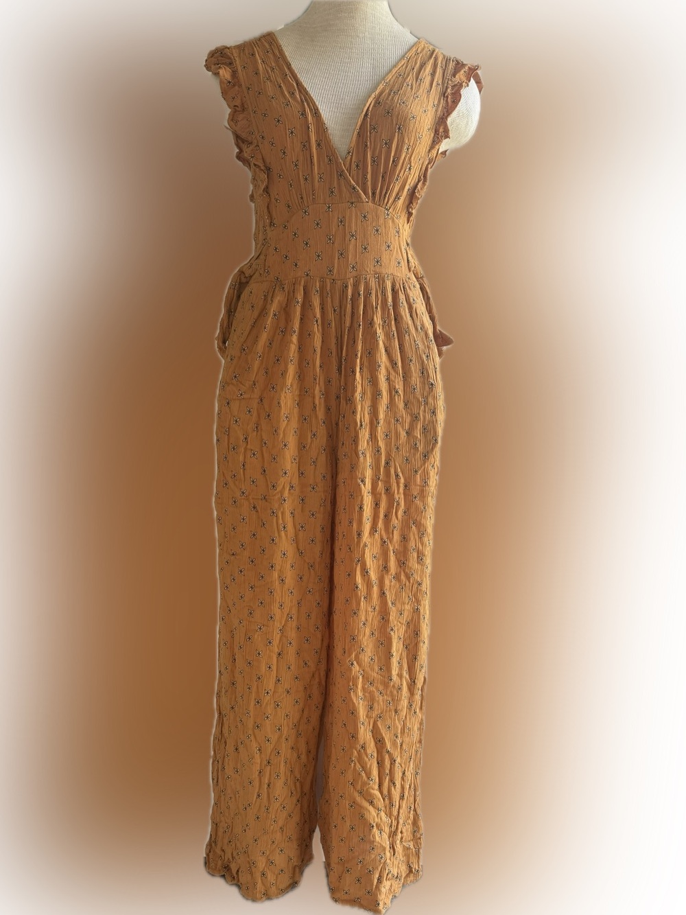 Patrons of Peace Mustard Floral Jumpsuit